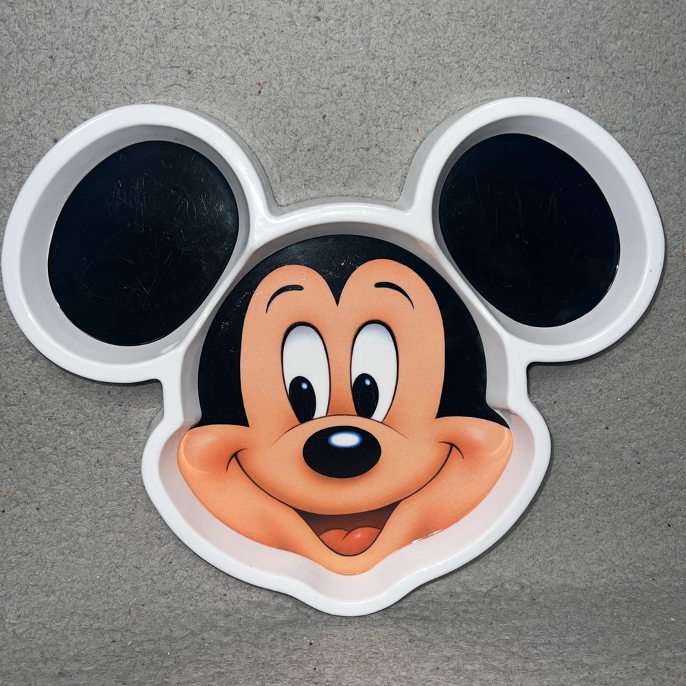 VTG Selandia Designs Disney Mickey Mouse Head Shaped Plate Toddler Divided Tray